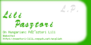 lili pasztori business card